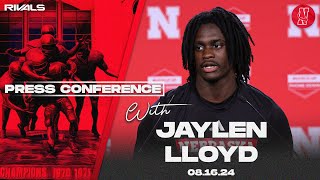 Nebraska Football Husker WR Jaylen Lloyd press conference Aug 16 2024 [upl. by Oinotla]