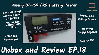 Aneng BT168 PRO Battery Tester  Unbox and Review EP18  Test many different types of battery [upl. by Chaworth408]