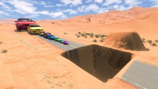 Big amp Small Cars vs Square Giant Pit 😱 1  BeamNGdrive  Impala Beamng [upl. by Gittle]