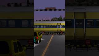 MEMU LOCAL PASSENGER TRAIN CROSSING AT RAILROAD CROSSING  HintsGamerz train railway [upl. by Esirahs4]