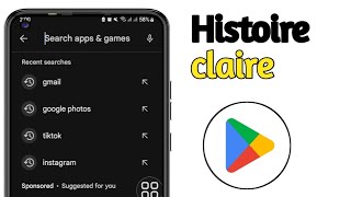 Comment effacer lhistorique des recherches sur Play Store 2024 [upl. by Madea]