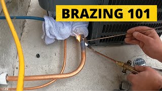 HVAC Air conditioner DIY Installation Brazing In Refrigerant Lines Using Nitrogen Flow [upl. by Lucy]