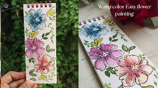 Easy watercolor flowers 🌼 Painting 🎨🖌️watercolor painting watercolorflowers artyoutube [upl. by Halian]