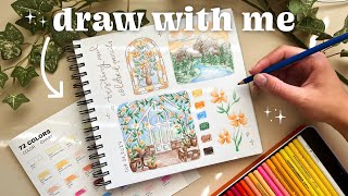 DRAW WITH ME ౨ৎ testing colored pencils to use in a bullet journal [upl. by Sarah]