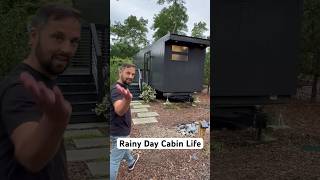 Rainy Day Cabin Life Glamping in Cape Cod glamping camping cabinlife [upl. by Eresed]