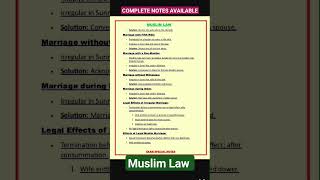 MUSLIM LAW NOTES  FAMILY LAW [upl. by Gwendolin]