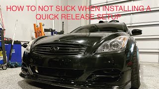 G37 Coupe Gets a NRG quick release setup with my new wheel [upl. by Ahcsas810]