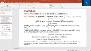 Estimation of  of copper in brass using std sodium thiosulphate solution [upl. by Nairolf]