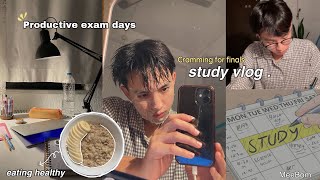 STUDY VLOG📓  PRODUCTIVE Days during EXAM⋆˚ ᡣ𐭩  cramming for Finals 🩹 [upl. by Adan276]