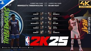 Minnesota Timberwolves vs Miami Heat full game nba 2k25 Oct 28 crunos [upl. by Telocin]