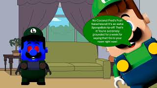 Dark Lego Luigi Says quotYes Coconut Freds Fruit Salad Islandquot  Grounded [upl. by Eentrok]