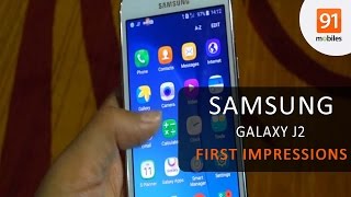 Samsung Galaxy J2 First Look  Hands on  Price [upl. by Anerbes631]