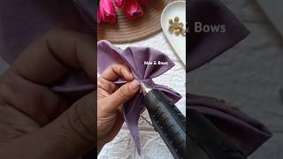 Floral embroidered bows diy bows shortvideo handmadebows [upl. by Llert]