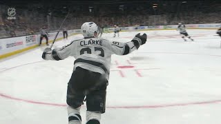 Brandt Clarke gets out of the box and scores the OT winner on the breakaway for his first NHL goal [upl. by Dedric]