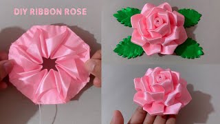 DIY Satin Ribbon Rose flowers  How to make ribbon rose  DIY Ribbon Flowers [upl. by Teresa]