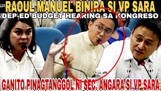 RAOUL MANUEL BINANATAN SI VP SARA SA HARAP NI SEC ANGARA SA HEARING BUDGET NG DEPED [upl. by Wesley915]