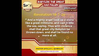 BABYLON THE GREAT HAS FALLEN  Pastor Apollo C Quiboloy [upl. by Navad287]