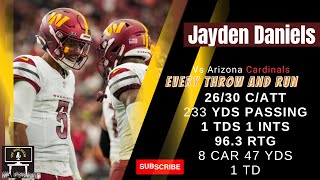 Jayden Daniels every throw and run  Washington Commanders vs Arizona Cardinals  week 4 [upl. by Erej]