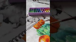 PAINTING MANDARIN ORANGES WITH GOUACHE Part 4 [upl. by Kilar99]