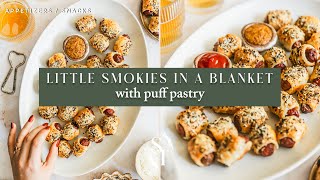 Little Smokies Pigs in a Blanket with Puff Pastry [upl. by Arahsak]