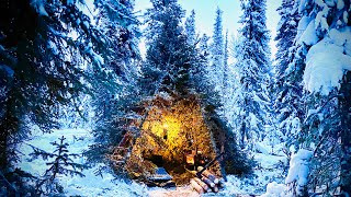 33c ￼WINTER CAMPING IN TREE HOUSE FREEZING COLD [upl. by Jarlen]