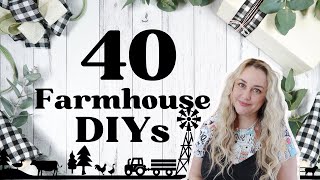 40 AMAZING Farmhouse DIY Decor  Decorating on a Budget [upl. by Rea]