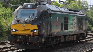 DRS 68034 ‘Rail Riders 2020’ flying through Tamworth 3172024 railriders class68 drs trains [upl. by Hgierb474]