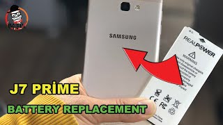 Samsung J7 primeSMG610F Battery ReplacementBattery Change [upl. by Beghtol996]