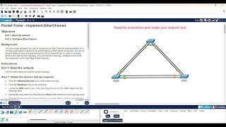 641 Packet Tracer – Implement Etherchannel [upl. by Euqinomahs]