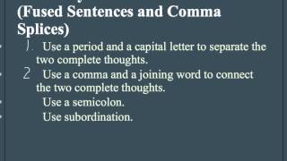 Fused Sentences amp Comma Splices [upl. by Carpenter793]