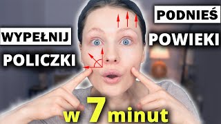 lifting POWIEK  POLICZKÓW bez SKALPELA  🔪 opadające powieki  MASAŻ  ćwiczenia  joga twarzy [upl. by Croteau]