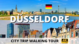 Düsseldorf Street Walk  Travel Germany  Rhine River  4K  Original City Sounds  City Tour [upl. by Cloe11]