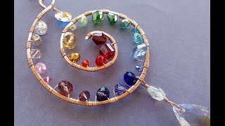 Wire Wrapping Tutorial  Rainbow Spiral Suncatcher [upl. by Airotal560]