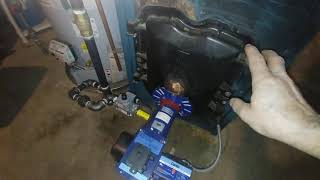 Oil To Carlin EZ Gas Conversion On A Burnham MPO Hot Water Boiler [upl. by Ruy994]