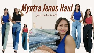 Myntra Jeans Haul  Wide leg jeans under Rs900  Bottom wear haul🎀 Parul B Mahaajan [upl. by Adelice]