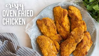 The BEST Crispy Oven Fried Chicken  The Recipe Rebel [upl. by Annaiviv]