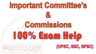 Committees amp Commissions asked in UPSC 19472007 [upl. by Ainocal]