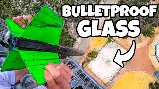 GIANT DART Vs BULLETPROOF GLASS from 45m [upl. by Schuman]