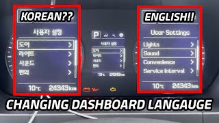 Changing Car Dashboard Language From Korean to English [upl. by Cartan]