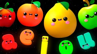 Baby Fruit Dancing with the Vowels 🍎🍊🍋‍🍏🍇 Sensory Video for babies [upl. by Adalai]