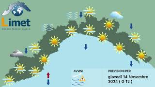 Previsioni Meteo Limet per Giovedì 14 Novembre 2024 in Liguria [upl. by Newlin]