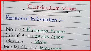 How to write CV  Curriculum Vitae writing  CV Writing In English  How to write Resume [upl. by Dimitry317]