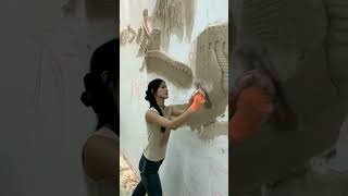 The Construction Site Life of the Mural Artist youtubeshorts painting art relief [upl. by Lesoj]