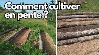 Comment cultiver un Potager sur un Terrain en Pente en Montagne  Culture en Terrasses avec Rondins [upl. by Lowenstern]