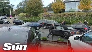 Dramatic moment UK armed cops swoop in on Audi in North London [upl. by Nohsyt]