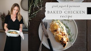 Easy Baked Chicken Recipe low carb amp keto  Greek Yogurt amp Parmesan Chicken [upl. by Liscomb]