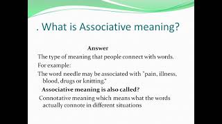 WHAT IS CONCEPTUAL MEANING  WHAT IS ASSOCIATIVE MEANING [upl. by Skcirdnek]