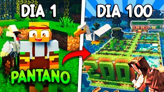 Pasé 100 DÍAS Construyendo un ZOOLÓGICO con ANIMALES del PANTANO en MINECRAFT 🐊🦆 [upl. by Macmillan662]