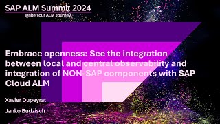 Embrace openness See the integration between local and central observability with SAP Cloud ALM [upl. by Suoivatram]
