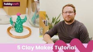 5 Easy Air Dry Clay Projects  Hobbycraft [upl. by Ahsieki579]